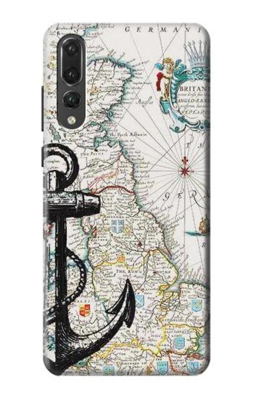 S1962 Nautical Chart Case Cover Custodia per Huawei P20 Pro