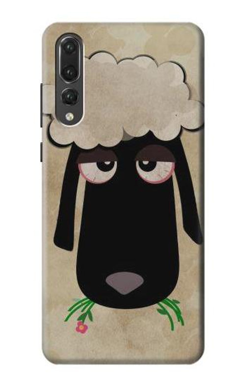 S2826 Cute Cartoon Unsleep Black Sheep Case Cover Custodia per Huawei P20 Pro