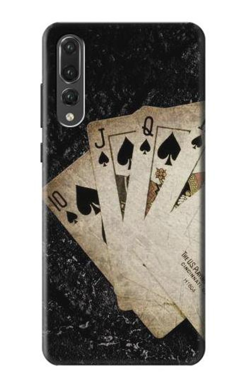 S3231 Vintage Royal Straight Flush Cards Case Cover Custodia per Huawei P20 Pro