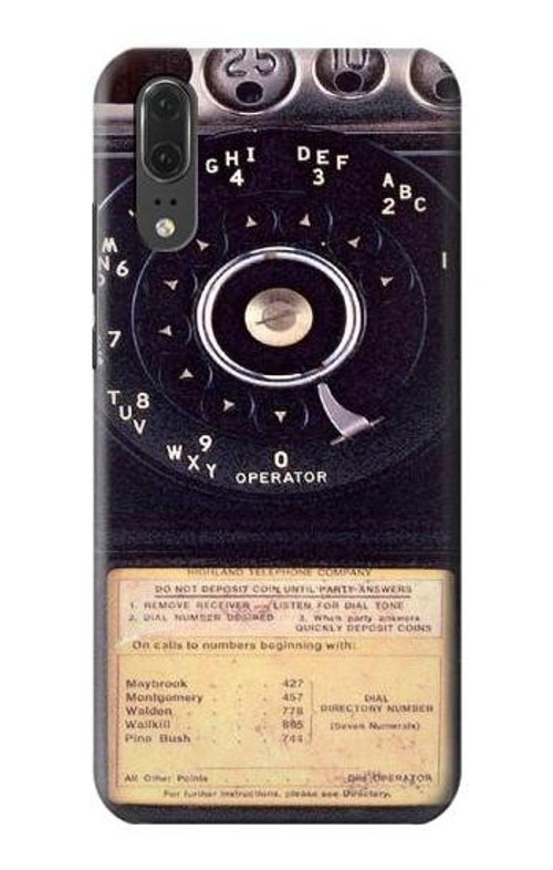 S0086 Payphone Vintage Case Cover Custodia per Huawei P20