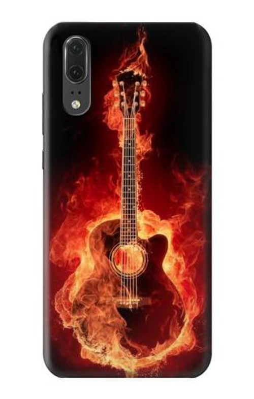 S0415 Fire Guitar Burn Case Cover Custodia per Huawei P20