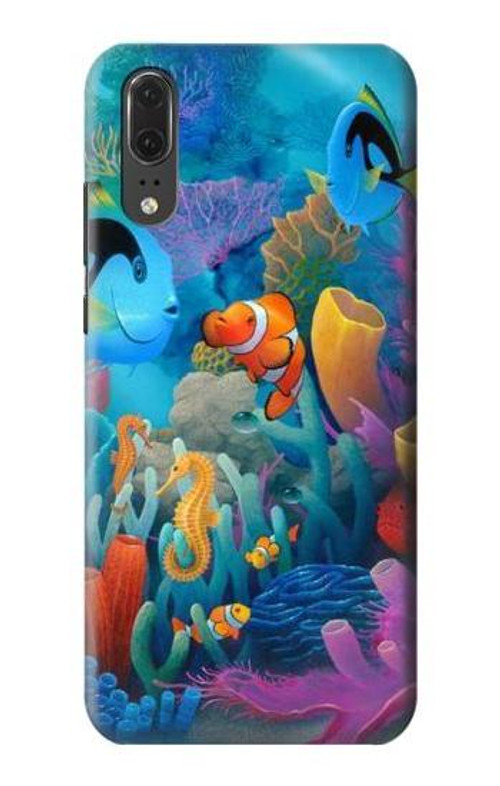 S3227 Underwater World Cartoon Case Cover Custodia per Huawei P20