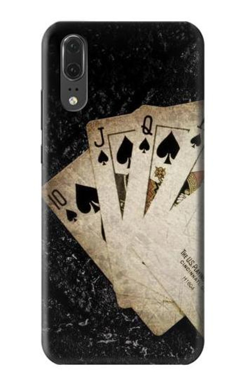 S3231 Vintage Royal Straight Flush Cards Case Cover Custodia per Huawei P20