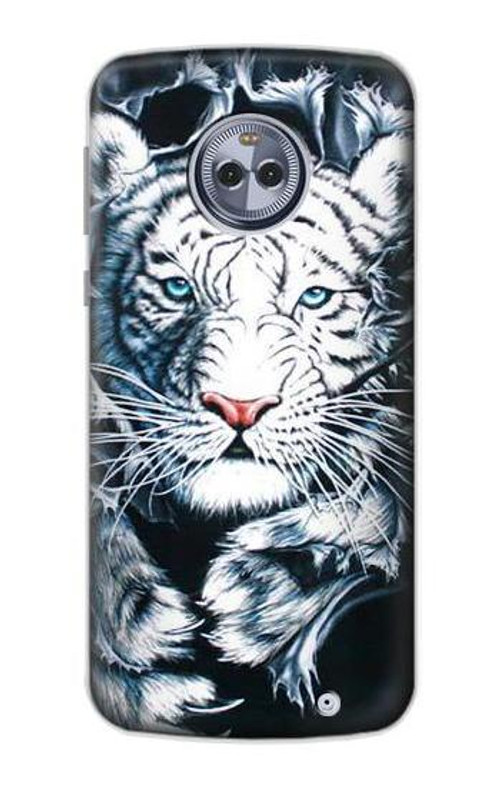 S0265 White Tiger Case Cover Custodia per Motorola Moto X4