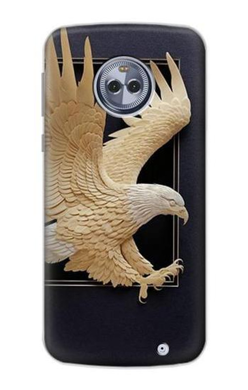 S1383 Paper Sculpture Eagle Case Cover Custodia per Motorola Moto X4
