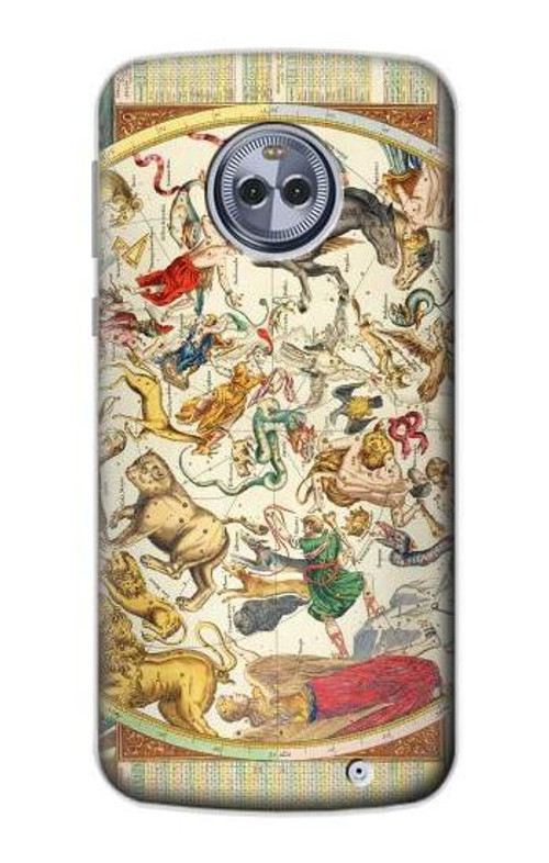 S3145 Antique Constellation Star Sky Map Case Cover Custodia per Motorola Moto X4