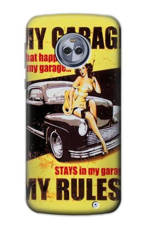 S3198 My Garage Pinup Girl Case Cover Custodia per Motorola Moto X4