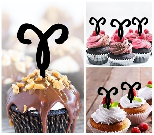 TA0667 Zodiac Aries Acrilico Cupcake Topper Torte e Muffin per Matrimonio Compleanno Festa Decorazione 10 pezzi