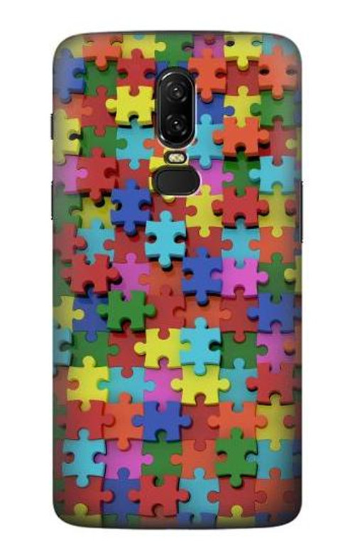 S0816 Puzzle Case Cover Custodia per OnePlus 6