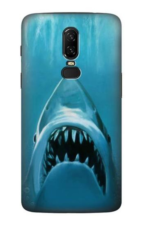 S0830 White Shark Case Cover Custodia per OnePlus 6 S0830 White Shark Case Cover Custodia per OnePlus 6