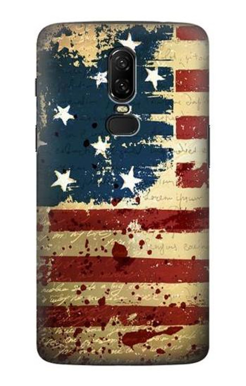 S2349 Old American Flag Case Cover Custodia per OnePlus 6