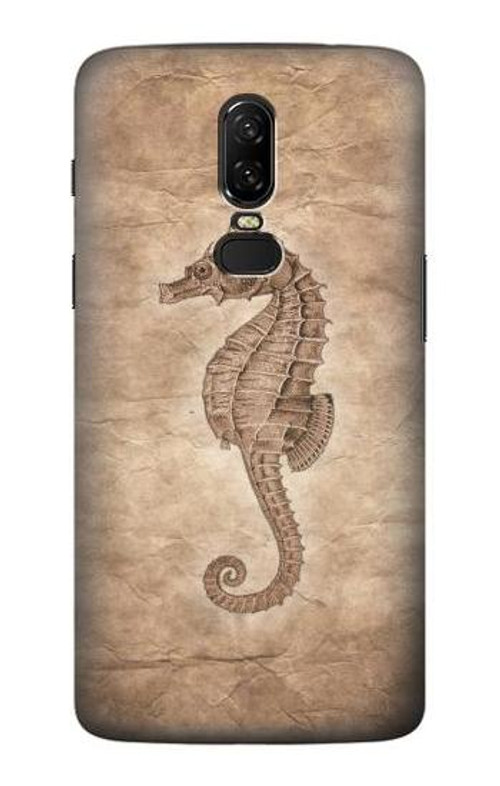 S3214 Seahorse Skeleton Fossil Case Cover Custodia per OnePlus 6