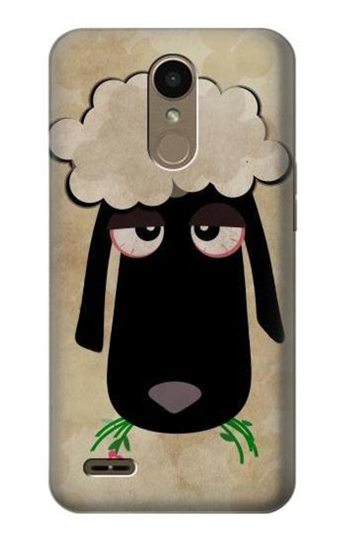 S2826 Cute Cartoon Unsleep Black Sheep Case Cover Custodia per LG K10 (2018), LG K30