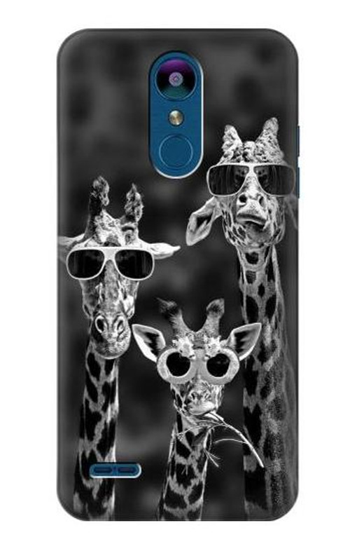 S2327 Giraffes With Sunglasses Case Cover Custodia per LG K8 (2018)