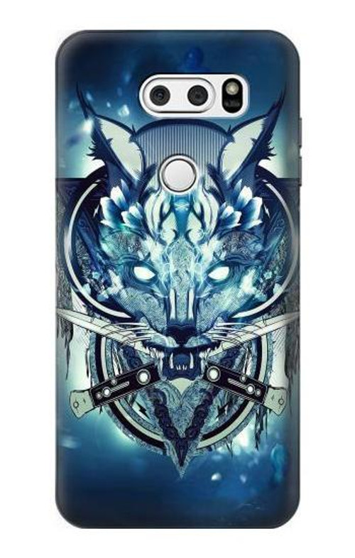 S1135 Wolf with knives Rock Case Cover Custodia per LG V30, LG V30 Plus, LG V30S ThinQ, LG V35, LG V35 ThinQ