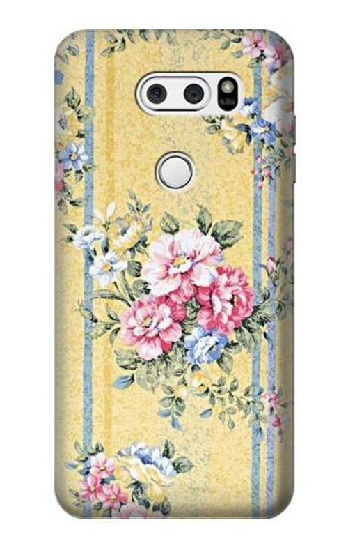 S2229 Vintage Flowers Case Cover Custodia per LG V30, LG V30 Plus, LG V30S ThinQ, LG V35, LG V35 ThinQ