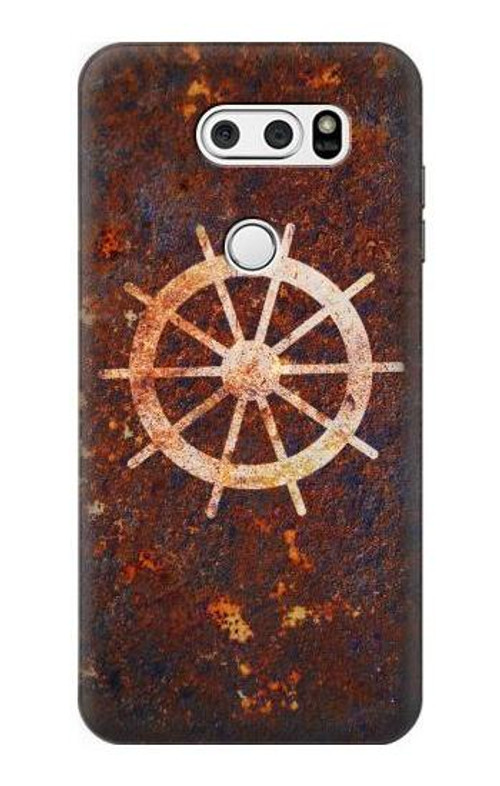 S2766 Ship Wheel Rusty Texture Case Cover Custodia per LG V30, LG V30 Plus, LG V30S ThinQ, LG V35, LG V35 ThinQ