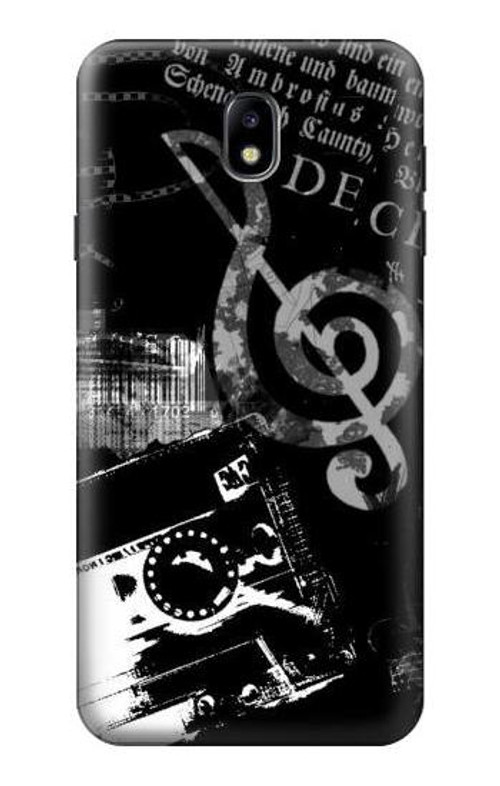 S3197 Music Cassette Note Case Cover Custodia per Samsung Galaxy J7 (2018), J7 Aero, J7 Top, J7 Aura, J7 Crown, J7 Refine, J7 Eon, J7 V 2nd Gen, J7 Star