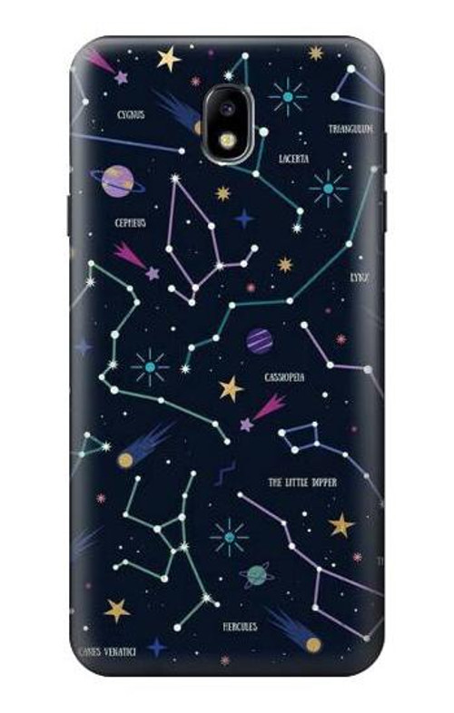 S3220 Star Map Zodiac Constellations Case Cover Custodia per Samsung Galaxy J7 (2018), J7 Aero, J7 Top, J7 Aura, J7 Crown, J7 Refine, J7 Eon, J7 V 2nd Gen, J7 Star