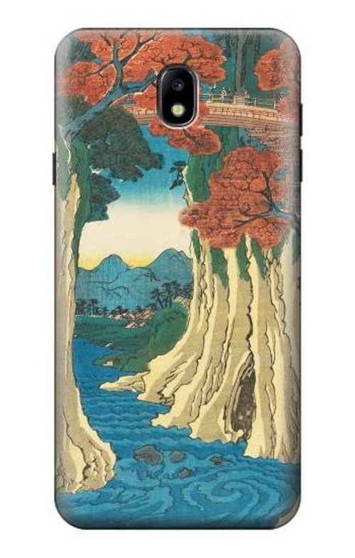 S3348 Utagawa Hiroshige The Monkey Bridge Case Cover Custodia per Samsung Galaxy J7 (2018), J7 Aero, J7 Top, J7 Aura, J7 Crown, J7 Refine, J7 Eon, J7 V 2nd Gen, J7 Star