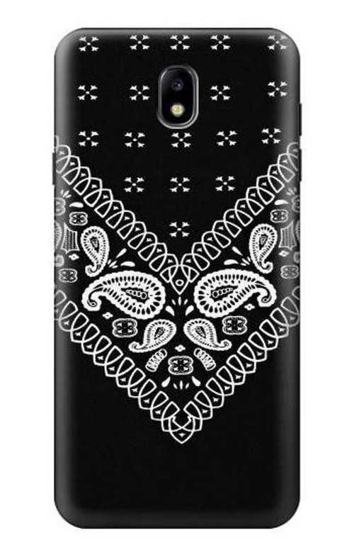 S3363 Bandana Black Pattern Case Cover Custodia per Samsung Galaxy J7 (2018), J7 Aero, J7 Top, J7 Aura, J7 Crown, J7 Refine, J7 Eon, J7 V 2nd Gen, J7 Star