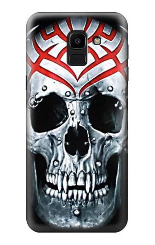 S0223 Vampire Skull Tattoo Case Cover Custodia per Samsung Galaxy J6 (2018)