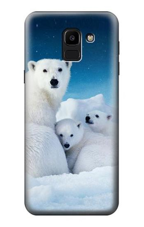 S0285 Polar Bear Family Arctic Case Cover Custodia per Samsung Galaxy J6 (2018)