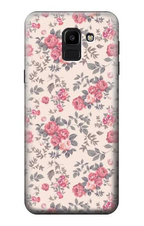 S3095 Vintage Rose Pattern Case Cover Custodia per Samsung Galaxy J6 (2018)