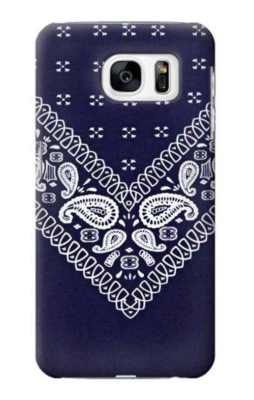 S3357 Navy Blue Bandana Pattern Case Cover Custodia per Samsung Galaxy S7