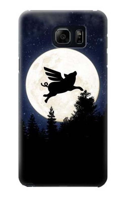 S3289 Flying Pig Full Moon Night Case Cover Custodia per Samsung Galaxy S6 Edge Plus
