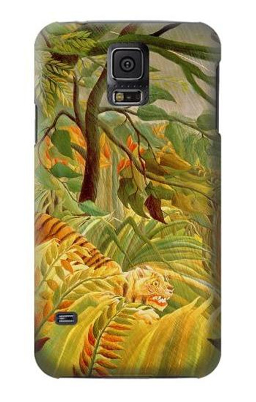 S3344 Henri Rousseau Tiger in a Tropical Storm Case Cover Custodia per Samsung Galaxy S5