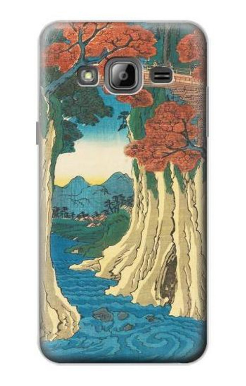 S3348 Utagawa Hiroshige The Monkey Bridge Case Cover Custodia per Samsung Galaxy J3 (2016)