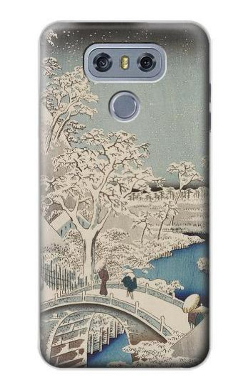 S3350 Utagawa Hiroshige Drum Bridge Yuhi Hill in Meguro Case Cover Custodia per LG G6