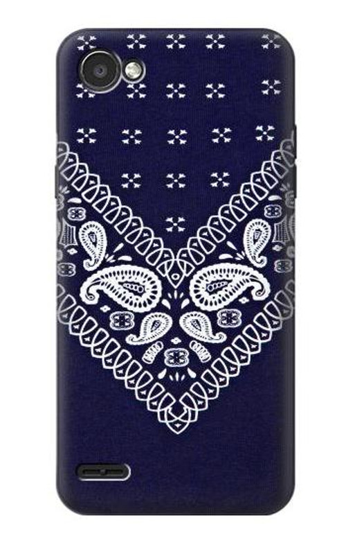 S3357 Navy Blue Bandana Pattern Case Cover Custodia per LG Q6