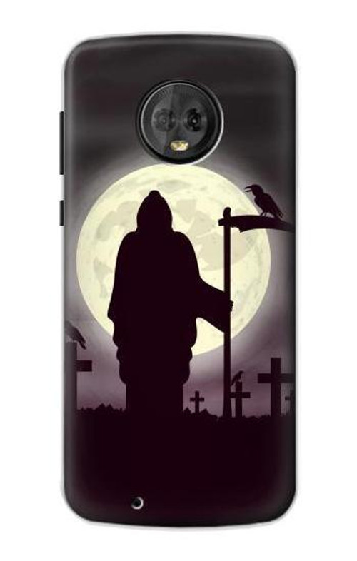 S3262 Grim Reaper Night Moon Cemetery Case Cover Custodia per Motorola Moto G6