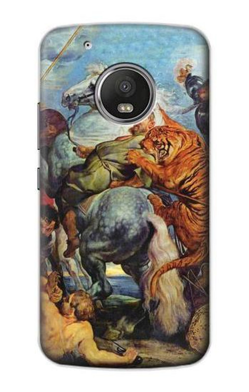 S3331 Peter Paul Rubens Tiger und Lowenjagd Case Cover Custodia per Motorola Moto G5 Plus