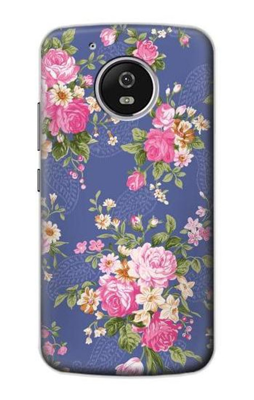 S3265 Vintage Flower Pattern Case Cover Custodia per Motorola Moto G5