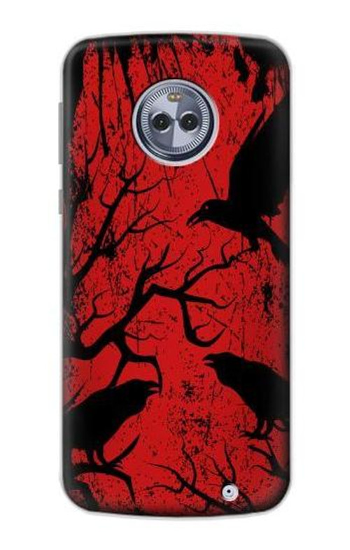 S3325 Crow Black Blood Tree Case Cover Custodia per Motorola Moto X4