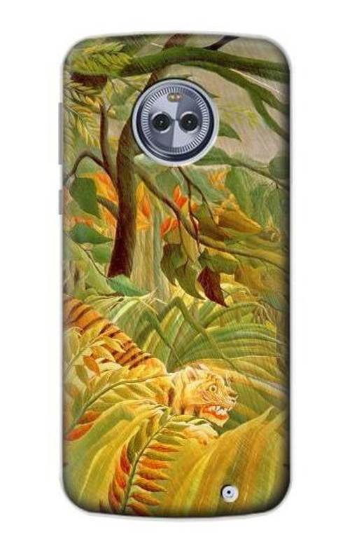 S3344 Henri Rousseau Tiger in a Tropical Storm Case Cover Custodia per Motorola Moto X4