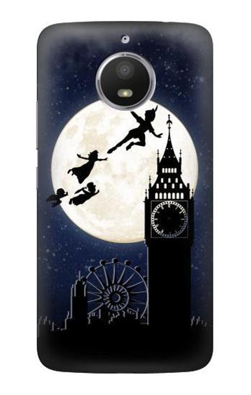 S3249 Peter Pan Fly Full Moon Night Case Cover Custodia per Motorola Moto E4 Plus