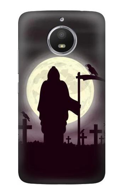 S3262 Grim Reaper Night Moon Cemetery Case Cover Custodia per Motorola Moto E4 Plus