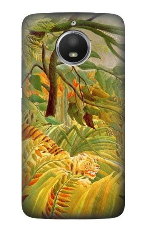 S3344 Henri Rousseau Tiger in a Tropical Storm Case Cover Custodia per Motorola Moto E4 Plus