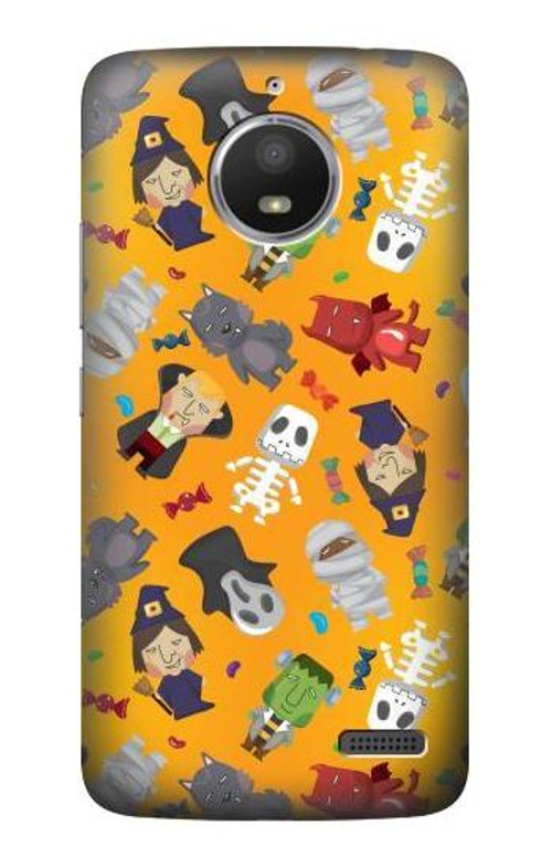 S3275 Cute Halloween Cartoon Pattern Case Cover Custodia per Motorola Moto E4