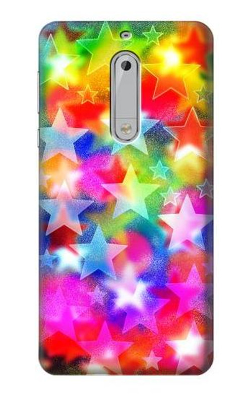 S3292 Colourful Disco Star Case Cover Custodia per Nokia 5