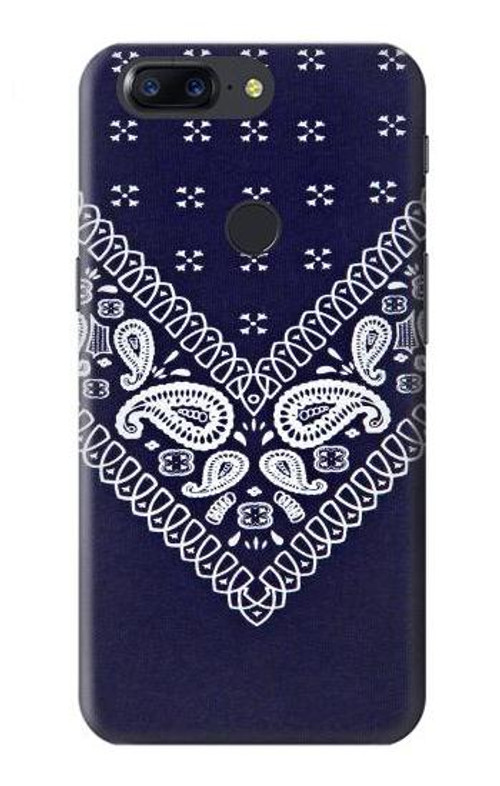 S3357 Navy Blue Bandana Pattern Case Cover Custodia per OnePlus 5T