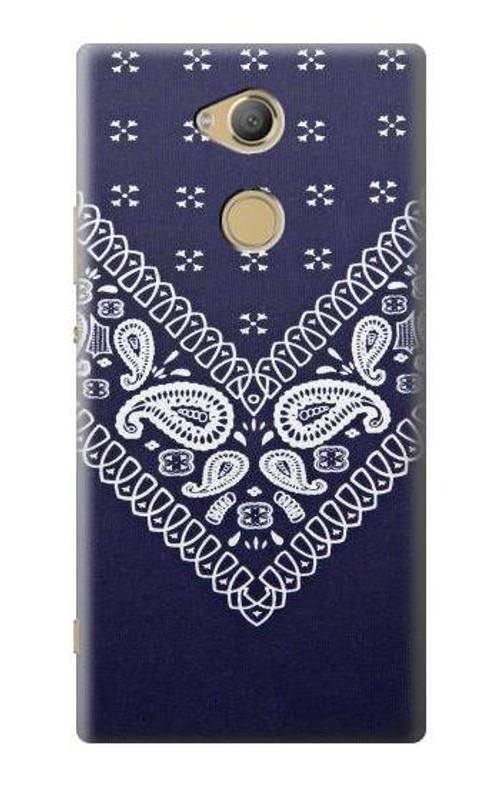 S3357 Navy Blue Bandana Pattern Case Cover Custodia per Sony Xperia XA2 Ultra