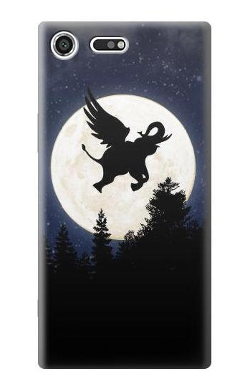 S3323 Flying Elephant Full Moon Night Case Cover Custodia per Sony Xperia XZ Premium