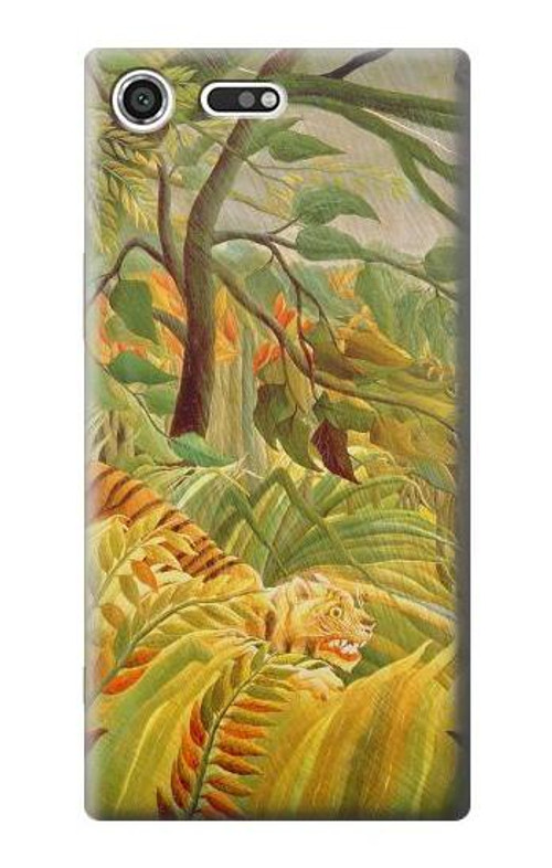 S3344 Henri Rousseau Tiger in a Tropical Storm Case Cover Custodia per Sony Xperia XZ Premium