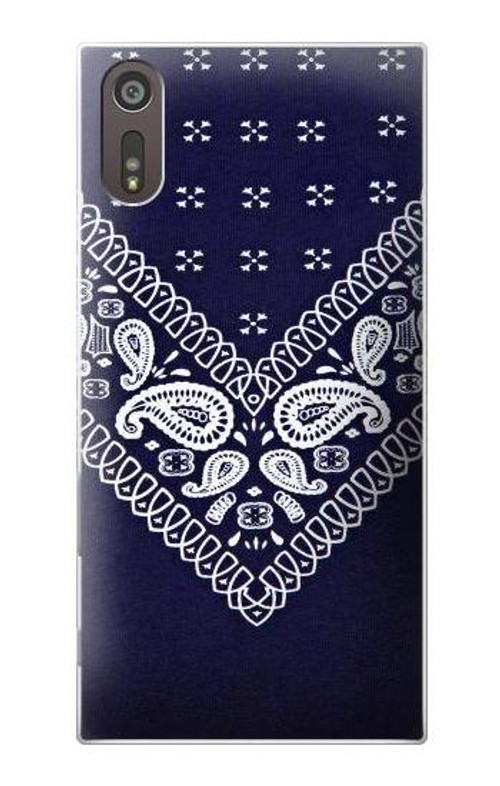 S3357 Navy Blue Bandana Pattern Case Cover Custodia per Sony Xperia XZ