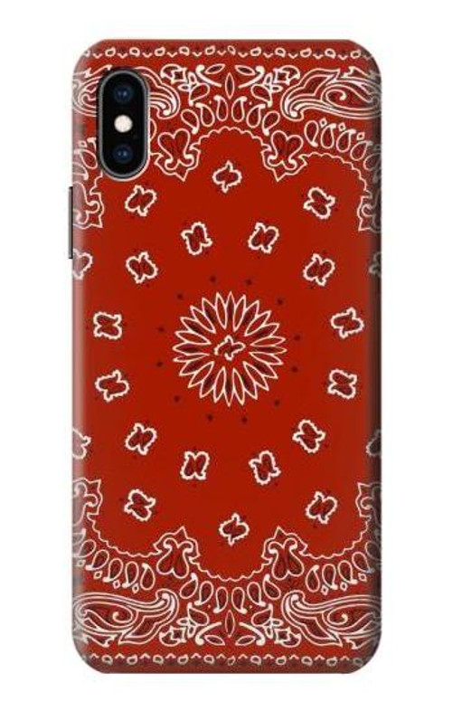 S3355 Bandana Red Pattern Case Cover Custodia per iPhone X, iPhone XS